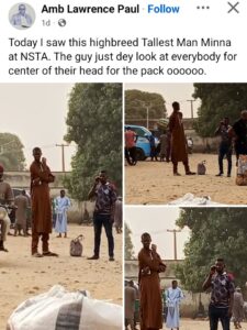 Facebook User Claims to Have Spotted Tallest Man in Minna