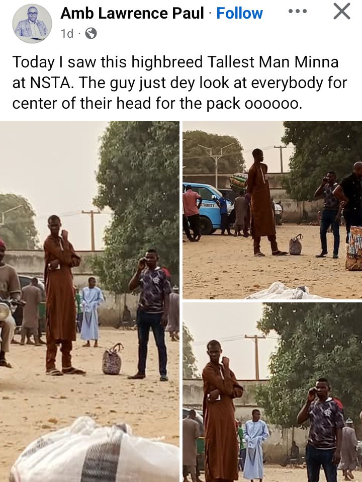 Facebook User Claims to Have Spotted Tallest Man in Minna